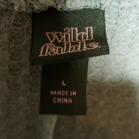 Wild Fable Womens Green Oversized Cropped Thermal Knit Top Large - Picture 4 of 5